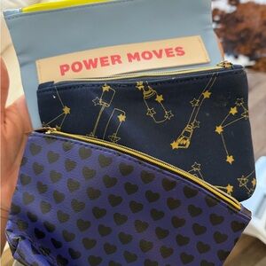 ipsy Blue and Black Cosmetic Bags Set